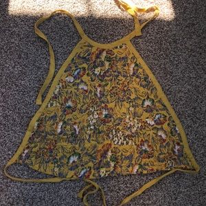 Urban Outfitters Yellow Tie Halter Top